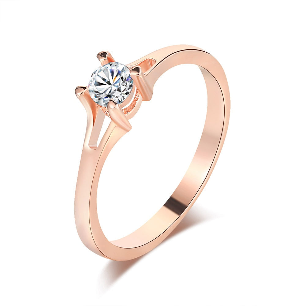Classic Wedding Rings For Women Forever Simple Six Claws Zirconia Fashion Solitaire Engagement Marriage Gift Ring Jewelry KCR033