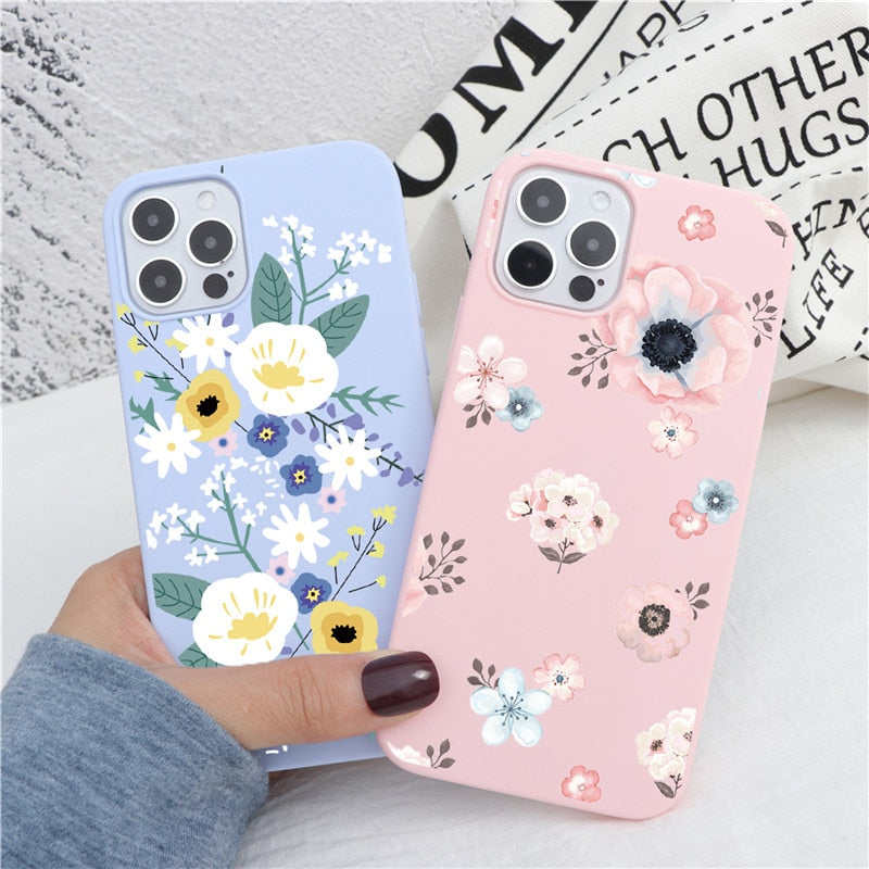 Soft TPU Phone Case For iPhone 13 12 14 Pro mini XS Max XR 7 8 6 6S Plus SE 2 Cactus Flower Cover For iPhone 11 Pro Shell Fundas
