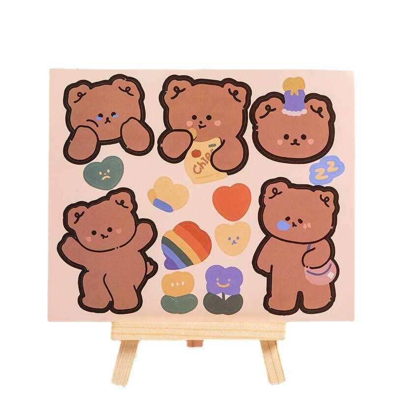 Cute Bear Scrapbook Journal Decorative Sticker for Phone Daily Planner Scrapbooking Diary Album DIY