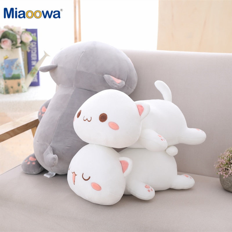 35cm Kawaii Lying Cat Plush Toys Stuffed Animal Cute Cat Doll Lovely Pillow Plushies Soft Cartoon Cushion Kid Christmas Gift