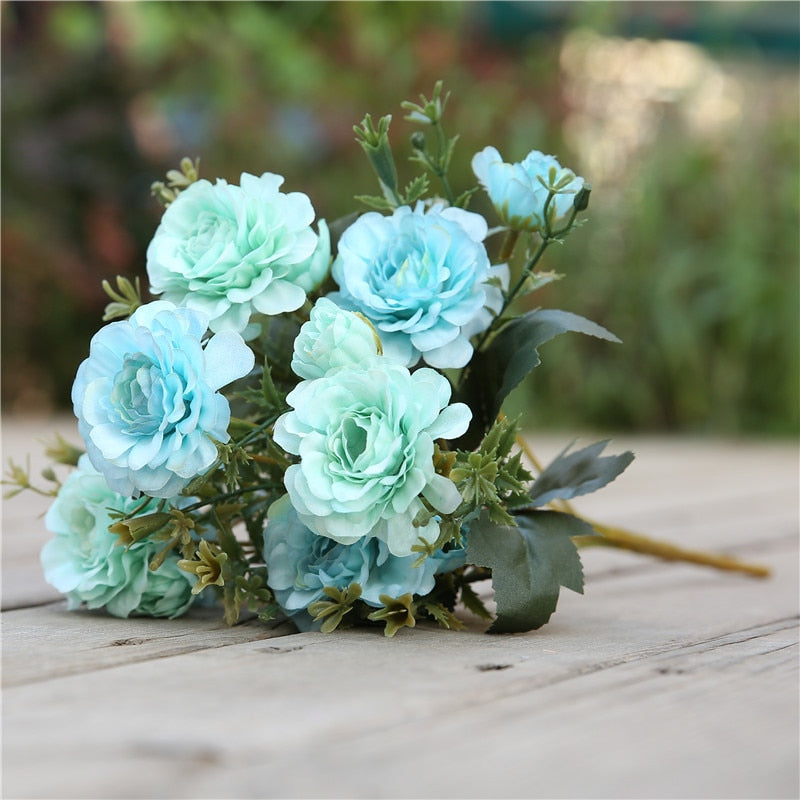 7 forks / bouquet peony fake flower silk flower peony bouquet wedding home decoration fake peony rose