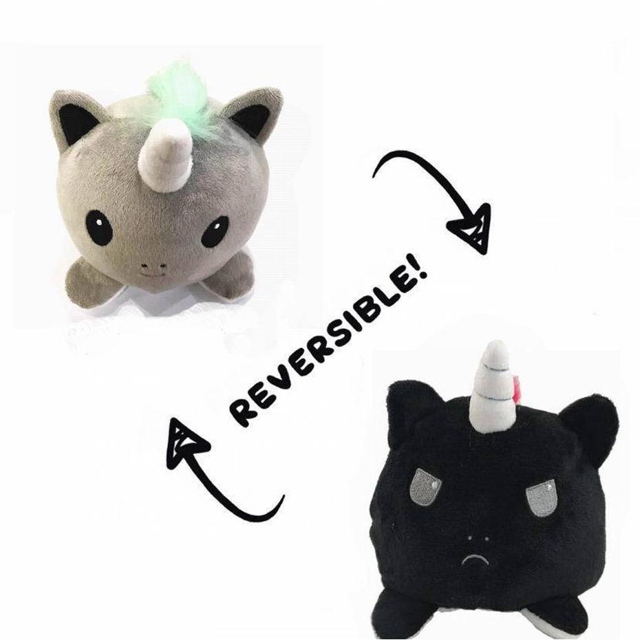 Reversible Cat Gato Kids Plushie Pulpo Reversible Plush Animals Unicorn Double-Sided Flip Doll Cute Toys