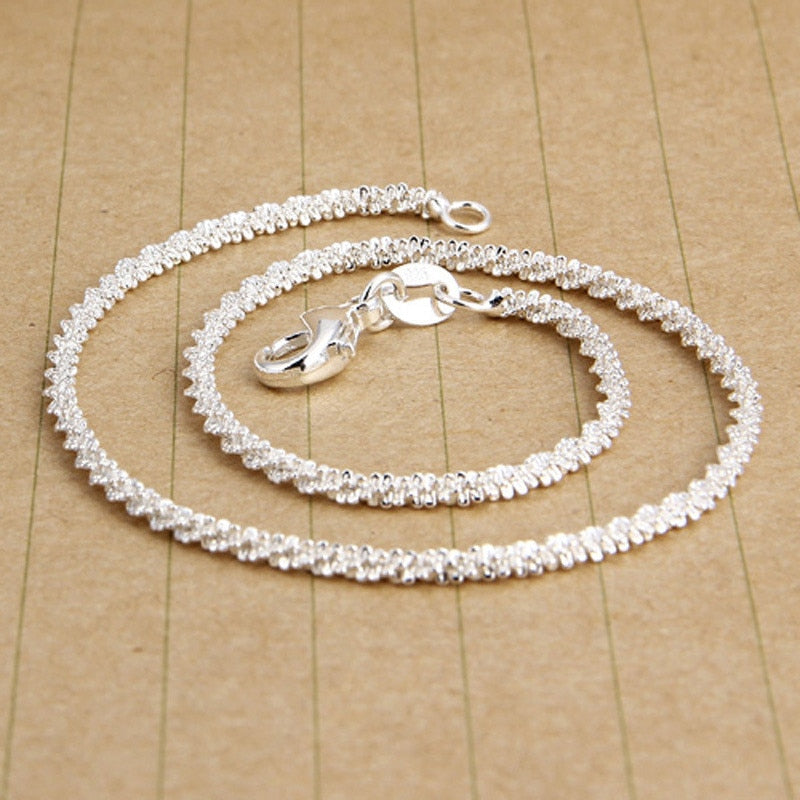 Thin Silver Color Shiny Chains Anklet For Women Girls Friend Foot Jewelry Leg Bracelet Barefoot Birthday Wedding Gift