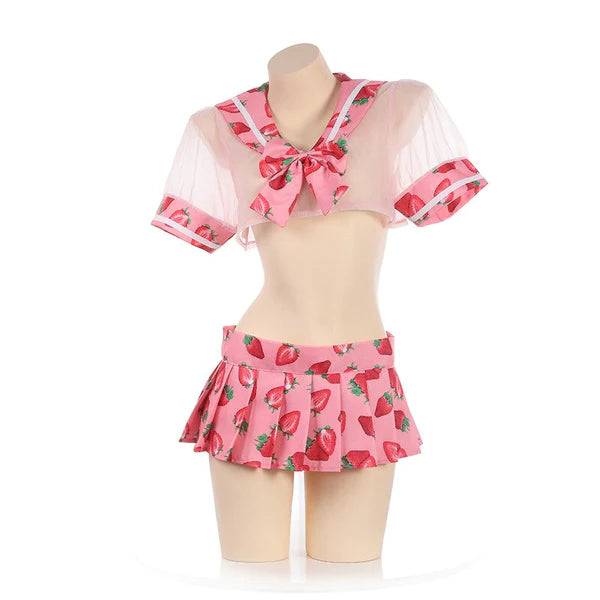 Deliciously Sweet Strawberry Lingerie Set