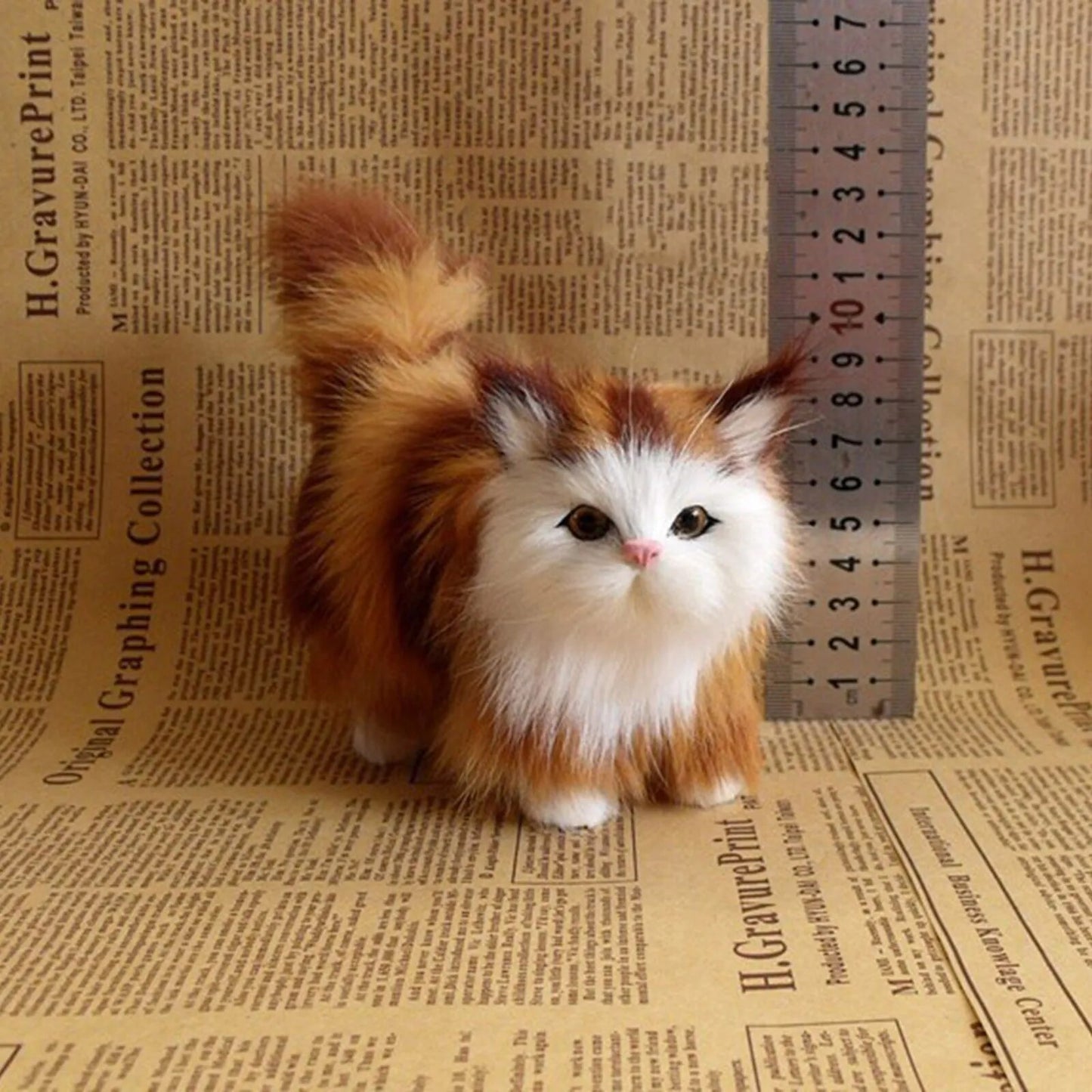 Cute Realistic Cat Plush Toys Soft Stuffed Kitten Model Fake Cat Realist Animals for Kids Girls Birthday Valentine's Day Gift