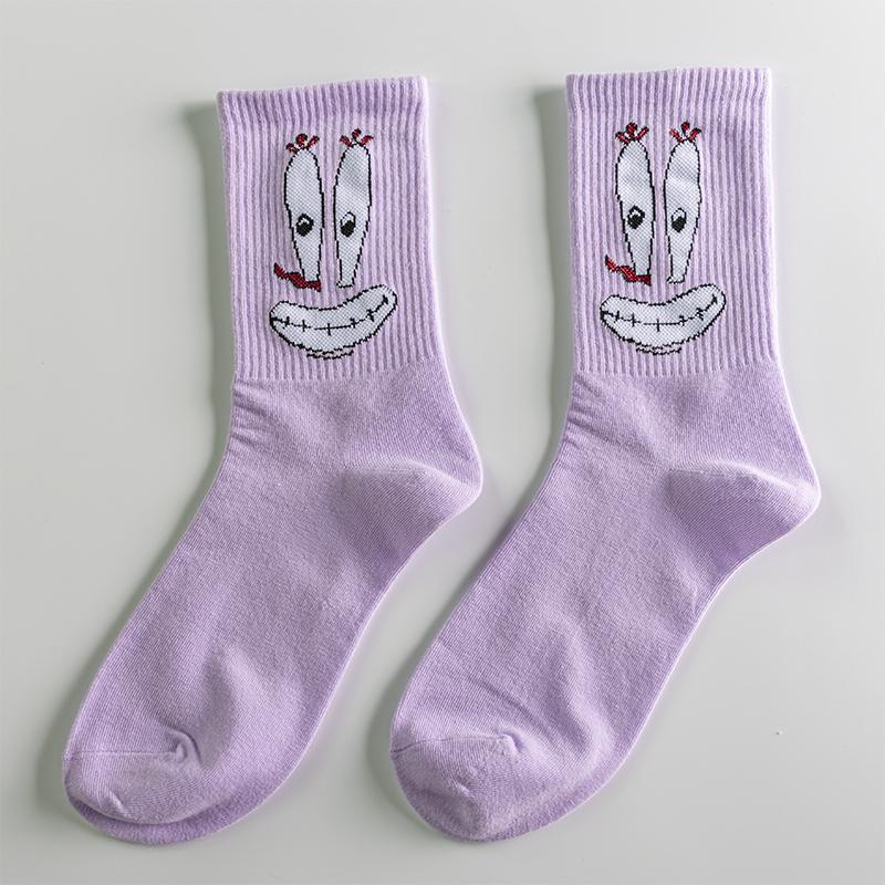 Kawaii Men Socks Happy Funny Cartoon Socks Cotton Casual Couples Socks Harajuku Hip Hop Socks Lolita Cartoon Chaussettes Unisex
