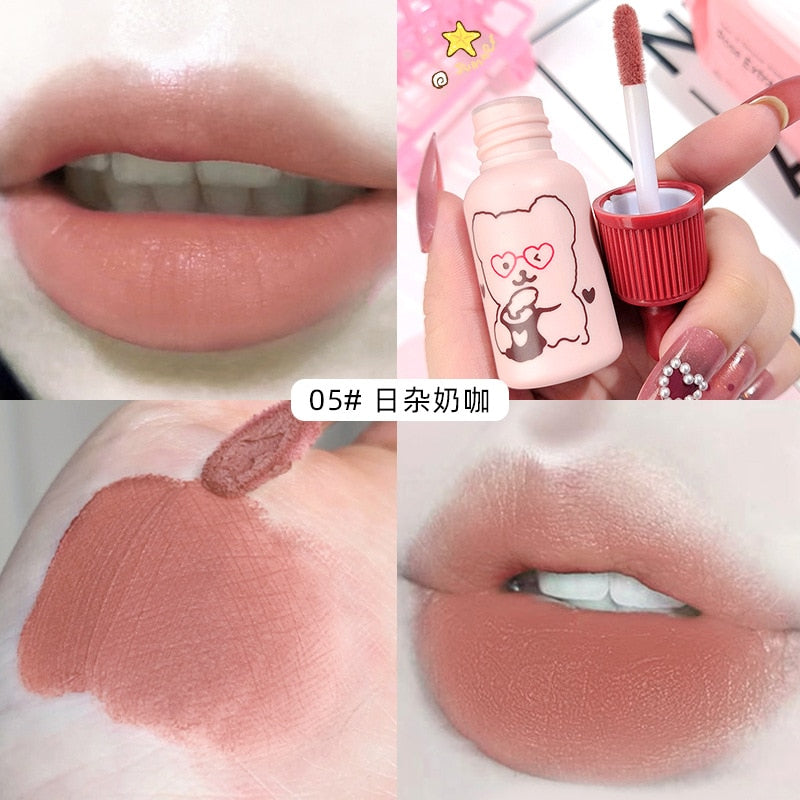 6 Colors Ink Velvet Matte Dyeing Lip Gloss Waterproof Matte Liquid Lip Non-Stick Cup Lipstick Long Lasting Lip Tint Cosmetics