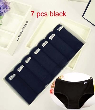 7Pcs Panties for Woman Underwear Cotton Breathable Soft Lingerie Female Briefs Girls Cute Solid Color Underpants Large Size