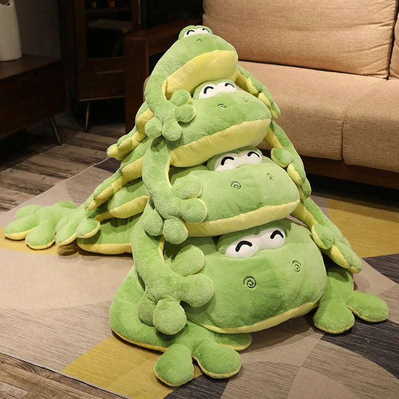 GIANT Frog Stuffed Animal Plush 130cm Big Eyes Green Large Plushies Cute Kawaii Toad Throw Pillow Cushion Home Decor Kids Birthday Gift for Boys