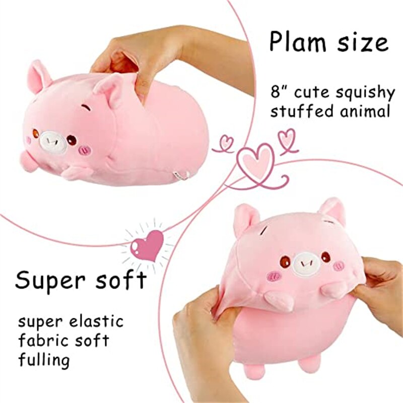 1pcs 20cm Pink Pig Plush Toy Stuffed Animal Soft Cartoon Doll Pillow Christmas Birthyday Gift Cushion Cute Kawaii Plushie