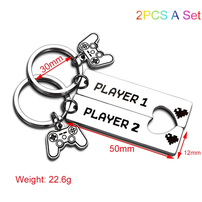 Player 1 Player 2 Couple Gaming Keychains: Perfect Gift for Boyfriend & Girlfriend