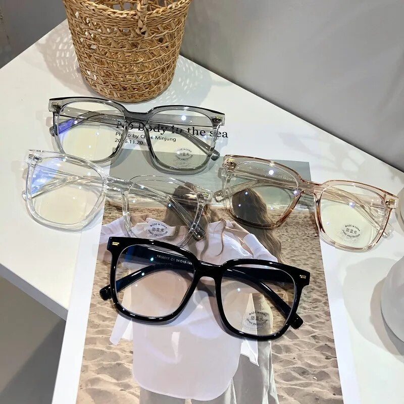 Fashion Women Men Anti Blue Light Transparent Computer Glasses Frame Round Eyewear Blocking Glasses Optical Spectacle Eyeglass