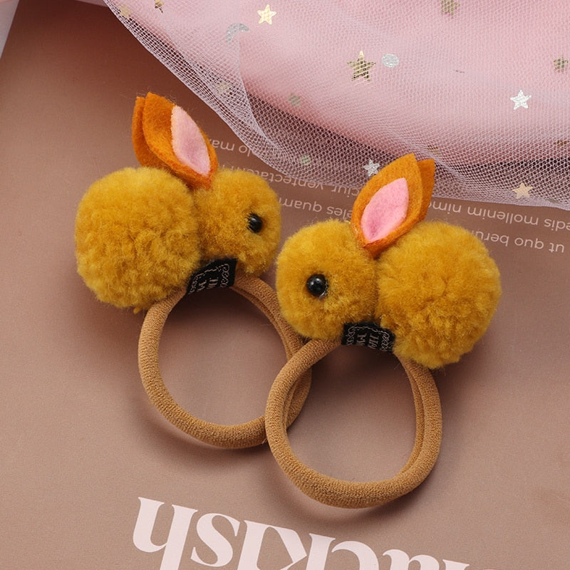 2Pcs New Cartoon Animals Hair bands Girls Nylon Elastic Rubber Band Hair Ring Headbands Cute Kids Headwear Hair accessories Gift