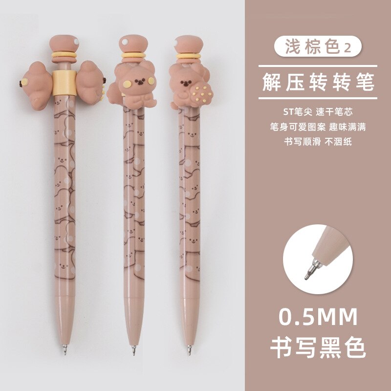Kawaii Novelty 360 Degree Rotation Decompression Mechanical Gel Ink Pens Cute Pen School Office Writing Supplies Stationery Gift