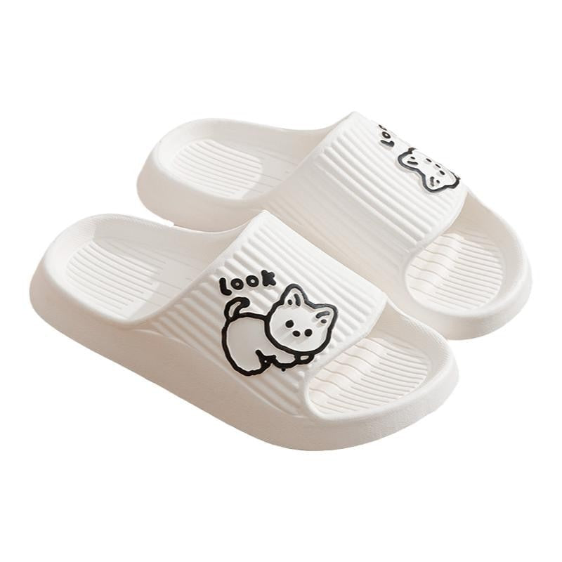 Summer Slippers Bathroom Platform Non-Slip Home Bear Cartoon Flip Flops Beach Women Slipper Sandals Slides Indoor Outdoor