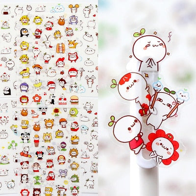 6pcs/lot Waterproof Cartoon Cute Transparent Diy Decoration Stickers Korea Hand Account Stickers Kawaii Plastic Cup Stickers