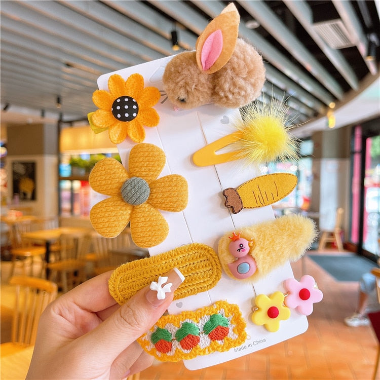 Children's Plush Hair Clip Autumn and Winter Little Girls' Side Barrettes Cute Girls' Baby Headwear New Hairpins