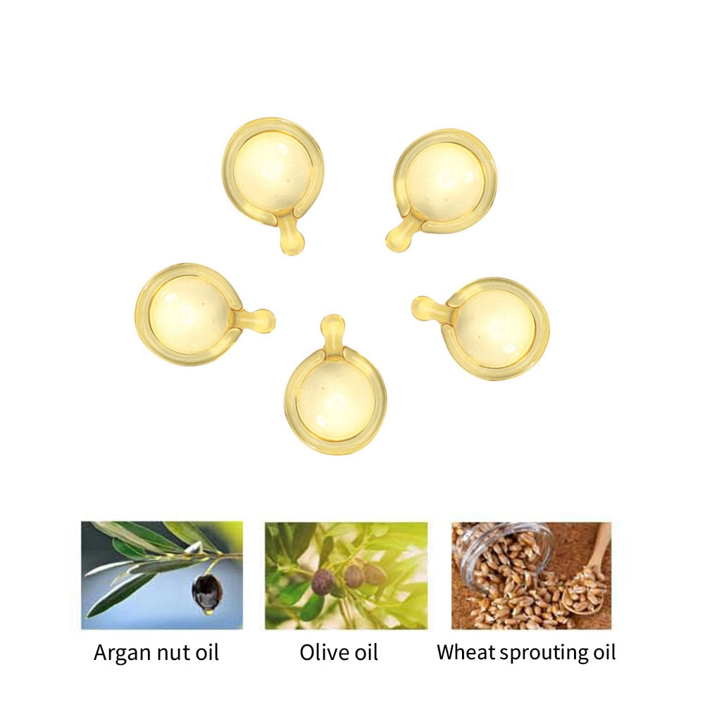 5/10pcs Hair Vitamin Capsule Keratin Oil Smooth Silky Hair Serum Moroccan Oil Anti Hair Loss Repair Damaged Hair Essential Oil