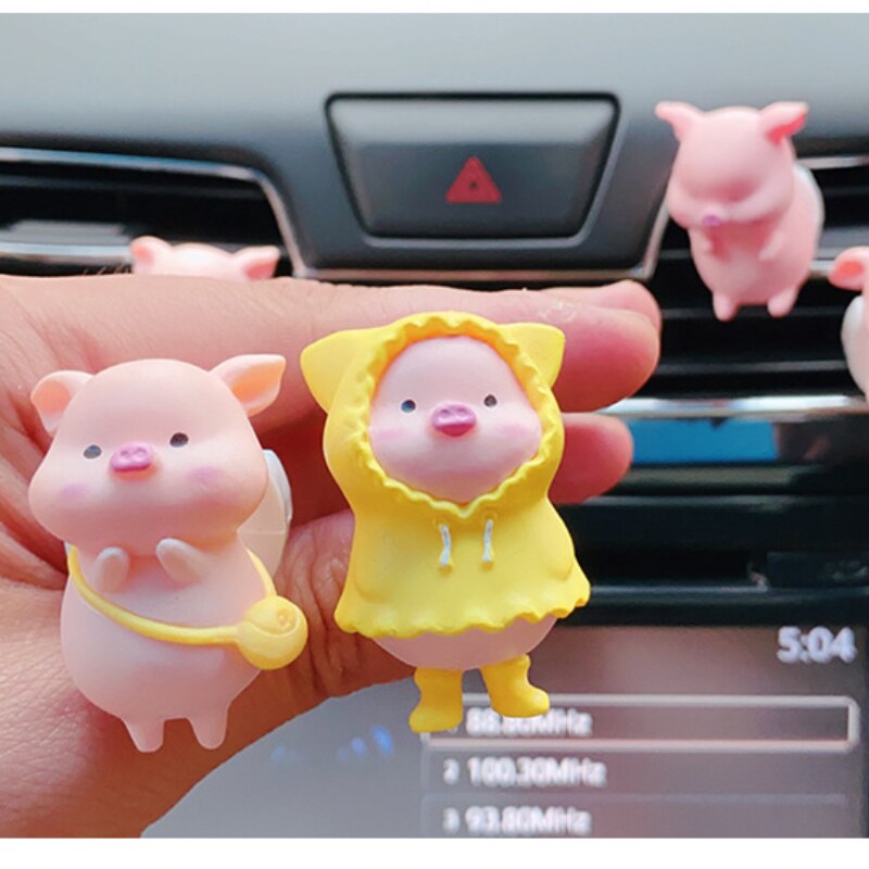 Cute Pig Car Air Freshener Air Conditioning Outlet Decoration Car Accessories Interior Car Aromatherapy Clip Perfume Clip