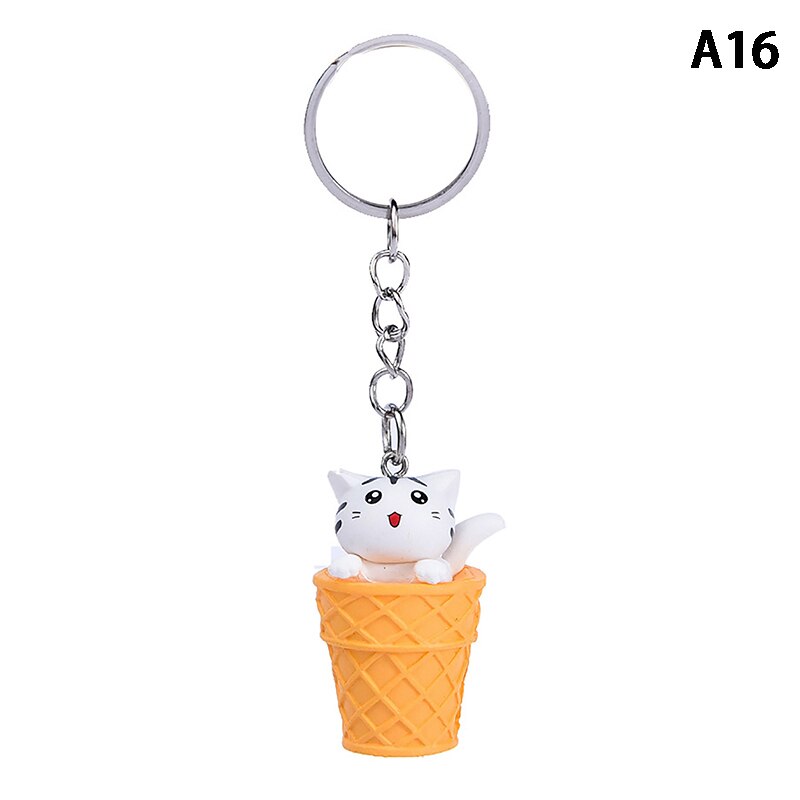 1pcs Creative Personality Cute Little Cat Box Keychain For Women Men Keychain Bag Pendants
