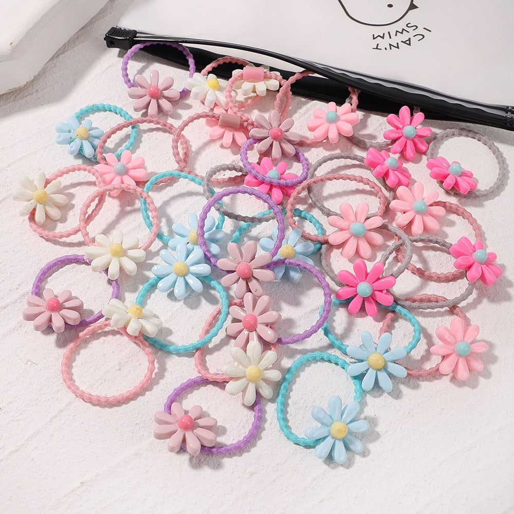 10pcs Children's Rubber Band Does Not Hurt The Hair Elastic Good Girl Baby Head Rope Hair Tie Hair Chirp Scrunchies Headdress