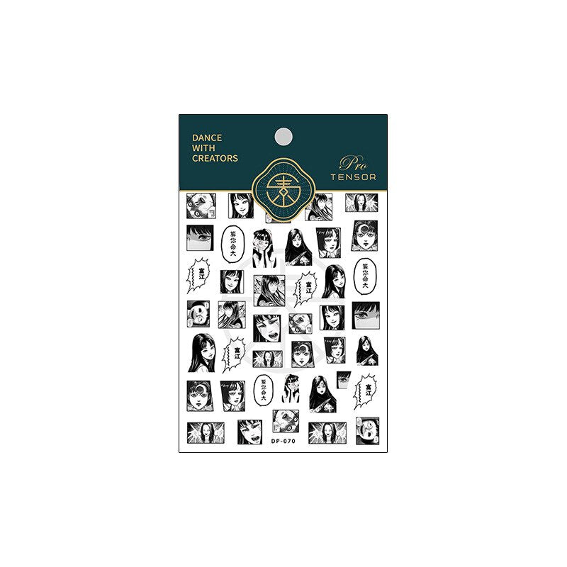 1pc Cute SUPER Slider Tomie Beginning 3D Nail Art Stickers Finished Sticker Patch Nail Art Decor Japanese Stickers