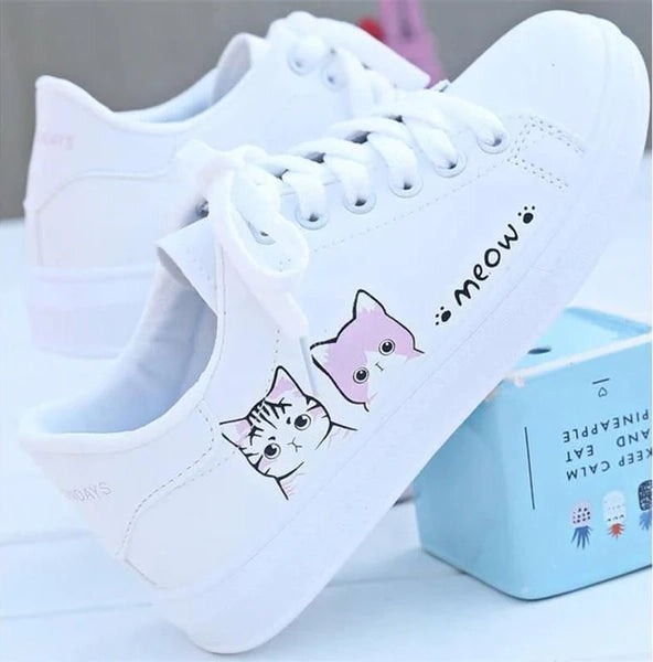 Must-Have Cute Meow Kitten Sneakers Adorable Kitty Cat Tennis Shoes