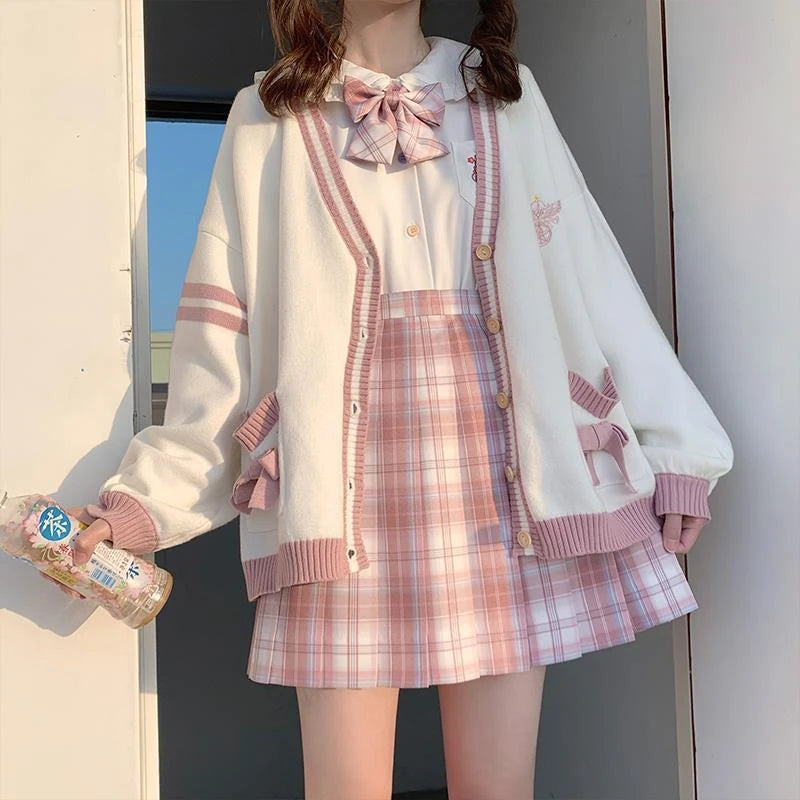 Enchanting Japanese Style Cozy Kawaii School Girl Cardigan Sweater