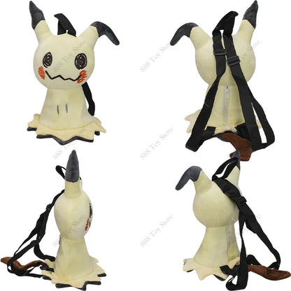 5 Styles Pokemon Backpack Plush Bag Eevee Gengar Snorlax Mimikyu Mew Backpack Schoolbag Shoulder Bag Toy for Kids Christmas Gift