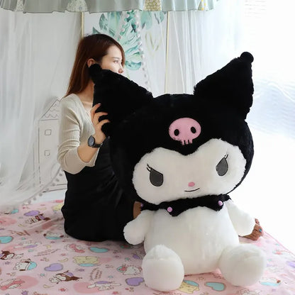 GIANT Kuromi Plush Toy Sanrio Plushies Big Hello Kitty My Melody Kawaii Stuffed Animal Doll Anime Girl Kids Gift