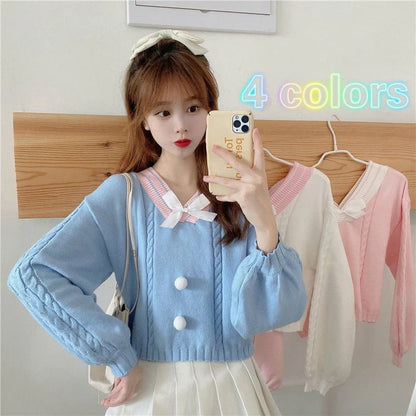 Must-Have Dreamy Vintage Pastel Women's Korean Style Sweater Be the Cutest Princess