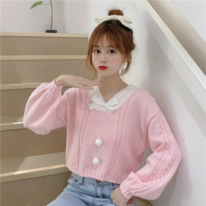 Must-Have Dreamy Vintage Pastel Women's Korean Style Sweater Be the Cutest Princess