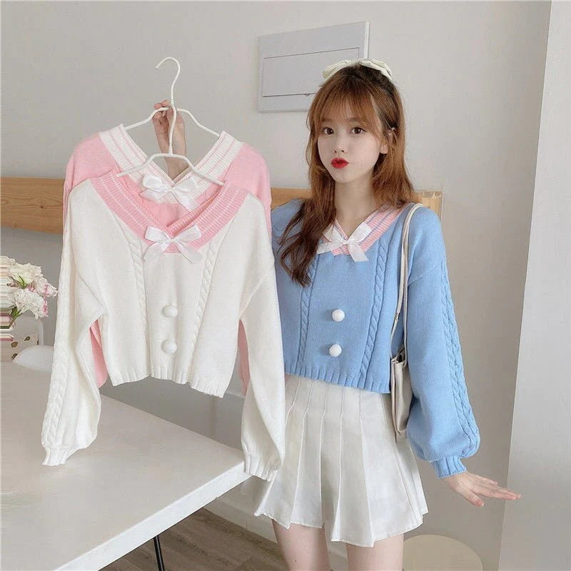 Must-Have Dreamy Vintage Pastel Women's Korean Style Sweater Be the Cutest Princess