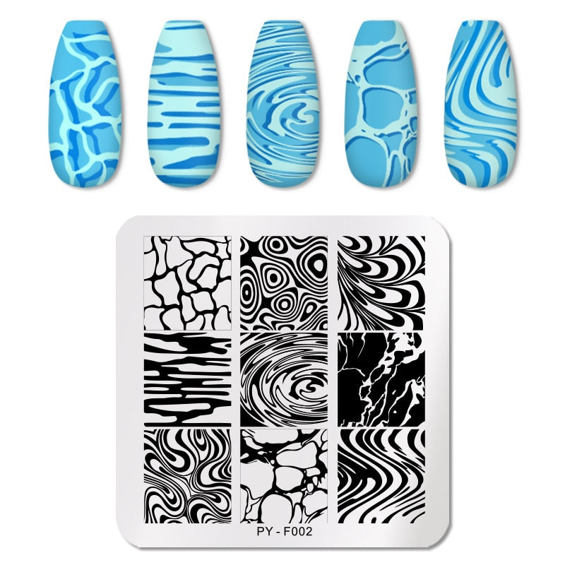 PICT YOU Rose Flower Nail Stamping Plates  Line Pictures Nail Art Plate Stamp Template Marble Leaves Image Printing Plates Tools