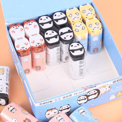 3 PCS Creative Cute Cartoon Animal Eraser Stationery Farm 2B Cutable Rubber Children Prize Students Gifts Office School Supplies