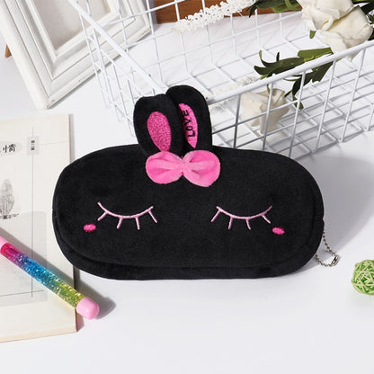 1Pcs Kawaii Cartoon Pencil Case Plush Cute Handle Pencilcase School Supplies Pencil Bag for Boy Girl Stationery Pouch