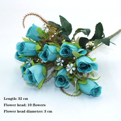 Blue variety autumn fake tea rose peony silk flower autumn gerbera daisy fake flower plastic DIY wedding home accessories