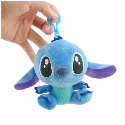 Stitch Peluche 12cm Disney Lilo & Stitch Plush Toys Dolls with Hook Stuffed Animal Plushies Keychain Pendant Soft Figure Bowtie For Kids Baby Gifts