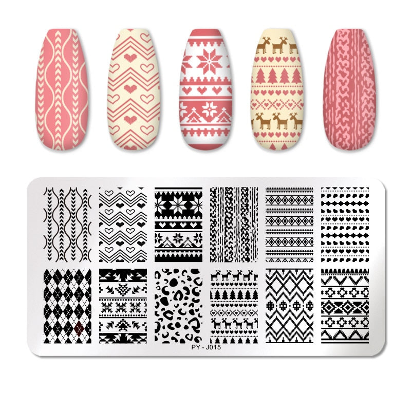PICT YOU Rose Flower Nail Stamping Plates  Line Pictures Nail Art Plate Stamp Template Marble Leaves Image Printing Plates Tools