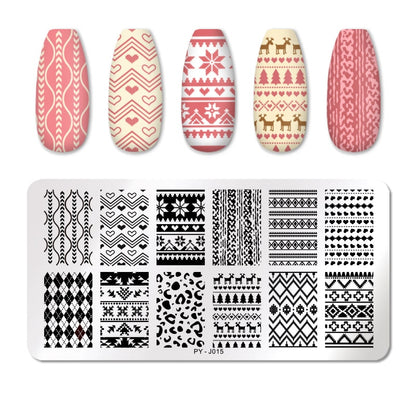PICT YOU Rose Flower Nail Stamping Plates  Line Pictures Nail Art Plate Stamp Template Marble Leaves Image Printing Plates Tools