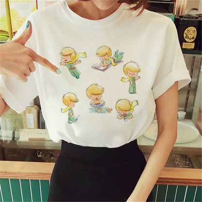 Hot Spring Summer Little Prince Graphic Women's T-Shirt Little Prince Graphic Tees Vouge Shirts For women O-Neck Short Sleeve