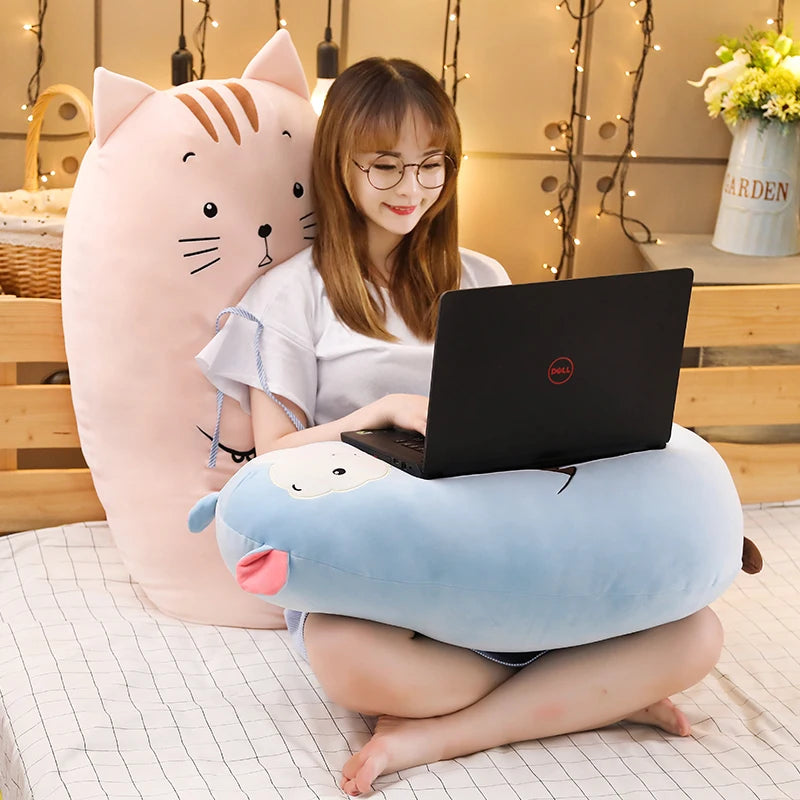 Kawaii Giant Squishmallows Inspired Dinosaur Plush Toys For Girls Soft Big Pillow Cute Stuffed Animal Sheep Doll Cushion Valentines Day Gifts For Kids