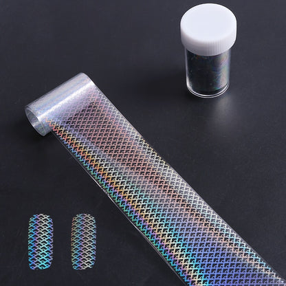 4*100cm/Roll Holographic Nail Foil Flame Dandelion Panda Bamboo Holo Nail Art Transfer Sticker Water Slide Nail Art Decals