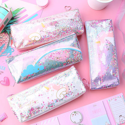 Cute Unicorn Pencil Case Kawaii Shining PU Pencilcase School Pen Case Supplies Pencil Bag School Box Pencils Pouch Stationery