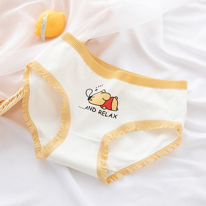 Giczi Cartoon Cotton Women's Panties Sweet Breathable Underwear Lovely Strawberry Briefs Girls Underpants Skin-Friendly Lingerie