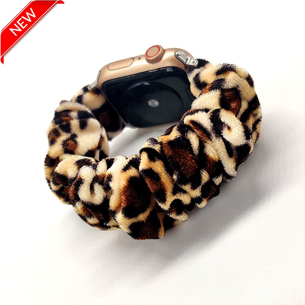 Scrunchie Elastic Watch Straps Watchband for Apple Watch Band Series 7 6 5 4 38mm 40mm 42mm 44mm for iwatch 45/41mm Bracelet