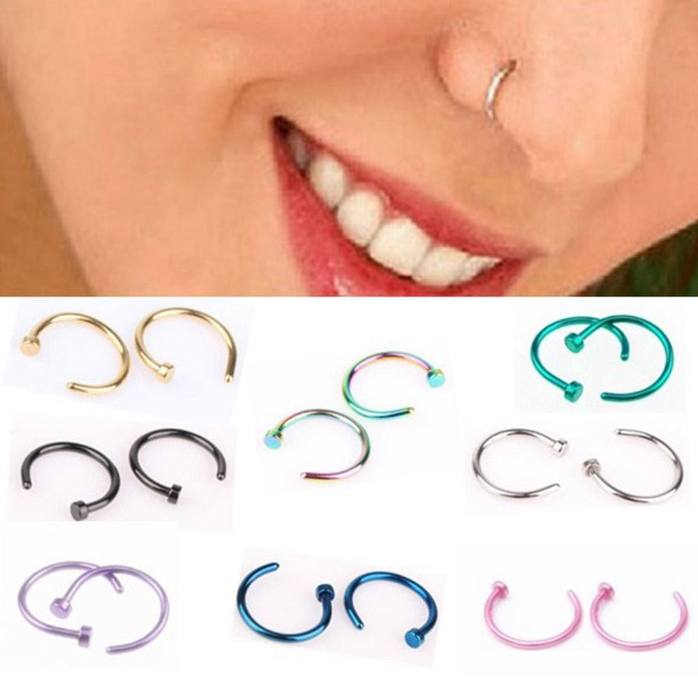 Fake Nose Ring Lip Ring C Clip Lip Piercing Burun Nose Rings Hoop Women Neuspiercing Body Jewelry Earrings