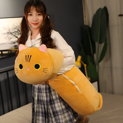 35-100cm Kawaii Lying Cat Plush Soft Pillow Cute Stuffed Animal Toys Doll Lovely Toys for Kids Girls Valentines Birthday Gift