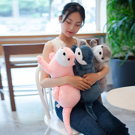 1pc 40/60/80cm Lovely Otter Plush Toys Stuffed Realistic Wild Animal Dolls Soft Sloth Pillow Christmas Room Decor Gift for Kids