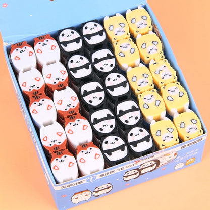 3 PCS Creative Cute Cartoon Animal Eraser Stationery Farm 2B Cutable Rubber Children Prize Students Gifts Office School Supplies